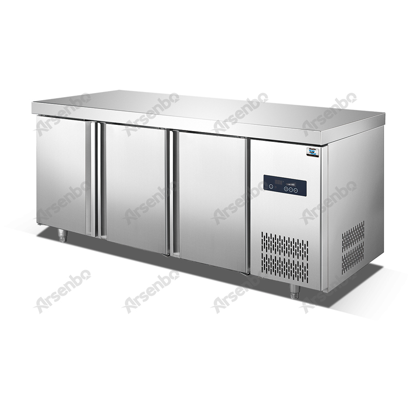 المطبخ التجاري تصميم الفاخرة تحت الفريزر الثلاجة المنضدة suitalbe ل 400 * 600MM المقالي الخبز